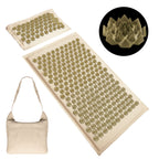 Tapis d'acupression avec oreiller, plus de 6 000 picots, beige