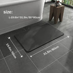 Tapis de bain en diatomite à séchage rapide, antidérapant, gris foncé