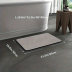 Tapis de bain en diatomite à séchage rapide, antidérapant, gris