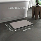 Tapis de bain en diatomite à séchage rapide, antidérapant, gris