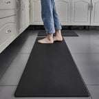 Tapis de cuisine anti-fatigue en mousse, antidérapant, 4 longueurs, noir