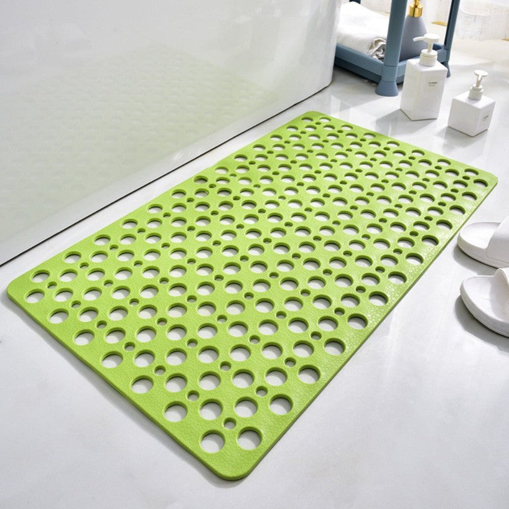 Tapis de douche antidérapant en PVC à ventouses, quatre formats, vert