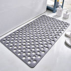 Tapis de douche antidérapant en PVC à ventouses, quatre formats, gris