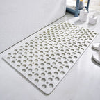 Tapis de douche antidérapant en PVC à ventouses, quatre formats, blanc