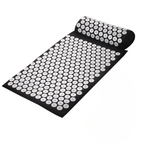 Tapis d'acupression champ de fleurs pour la détente, noir