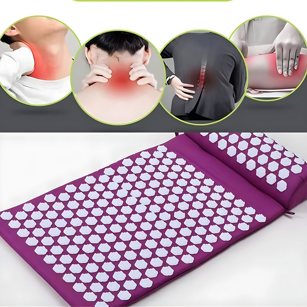 Tapis d'acupression champ de fleurs pour la détente, violet
