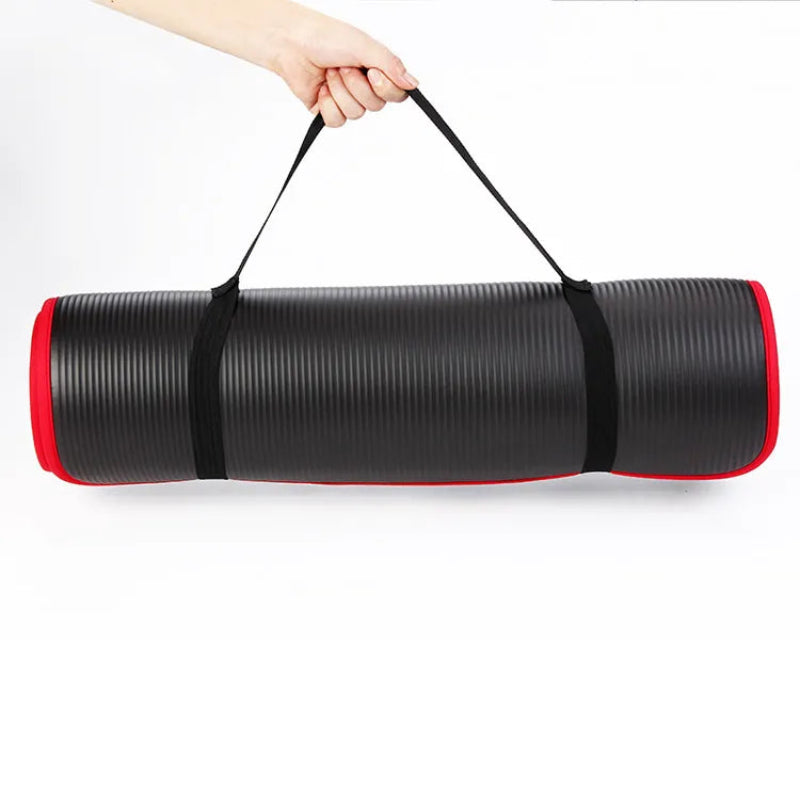 Tapis de yoga épais 10 mm antidérapant, 183 x 61 cm