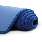 Tapis de yoga épais 10 mm antidérapant, 183 x 61 cm, bleu