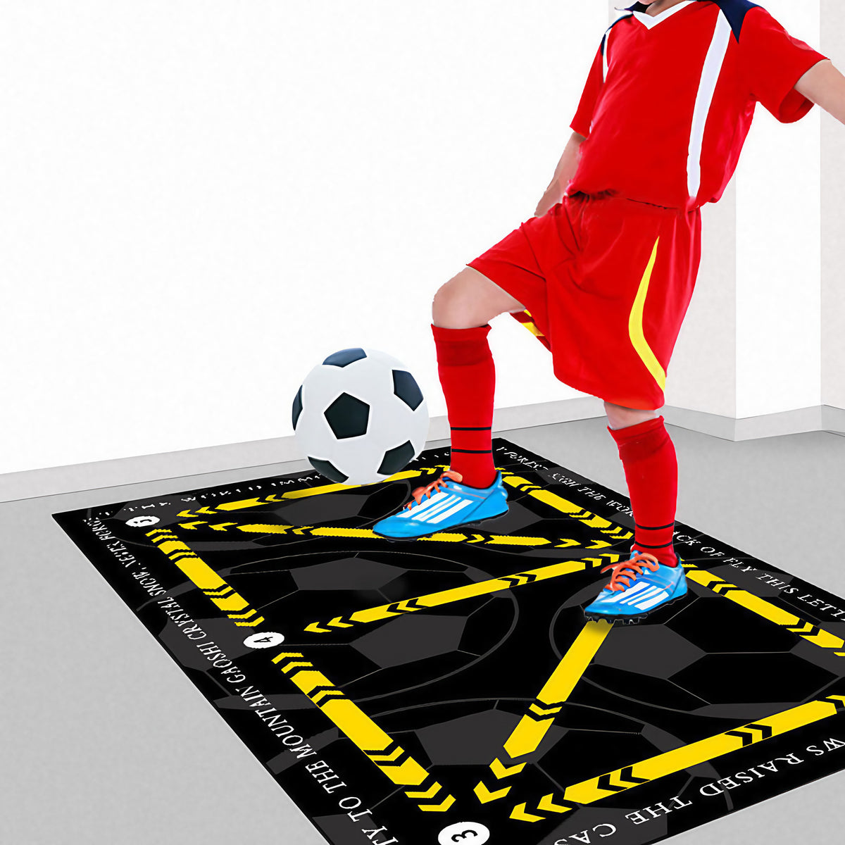 Tapis d'entraînement de football antidérapant, 40 x 60 ou 50 x 80 cm, jaune