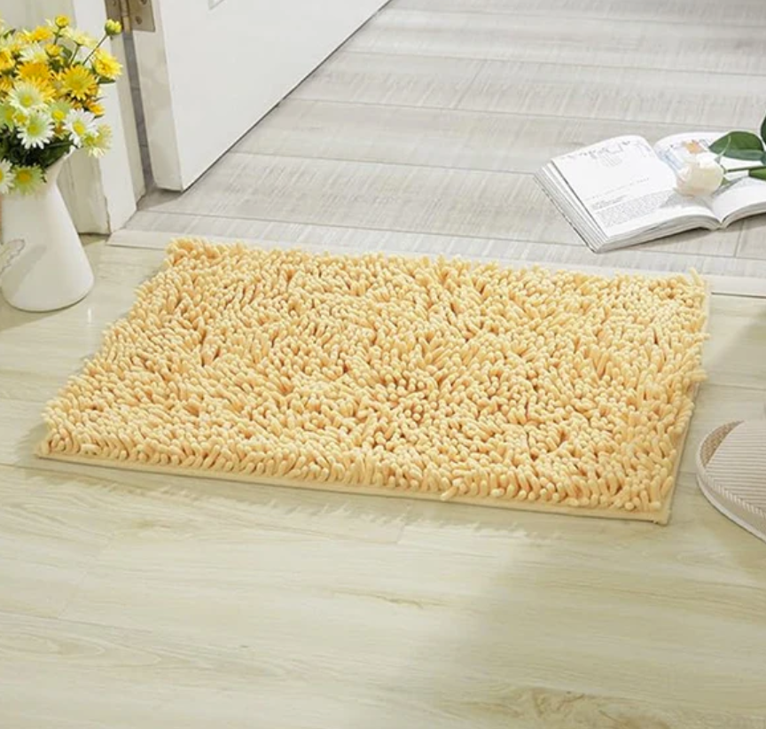 Tapis absorbant pour chien en microfibre, lavable, trois tailles, jaune