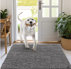 Tapis absorbant pour chien en microfibre, lavable, trois tailles, gris foncé