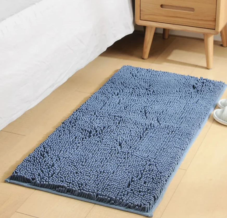 Tapis absorbant pour chien en microfibre, lavable, trois tailles, bleu