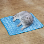 Tapis rafraîchissant pour chat, quatre tailles, quatre coloris, bleu