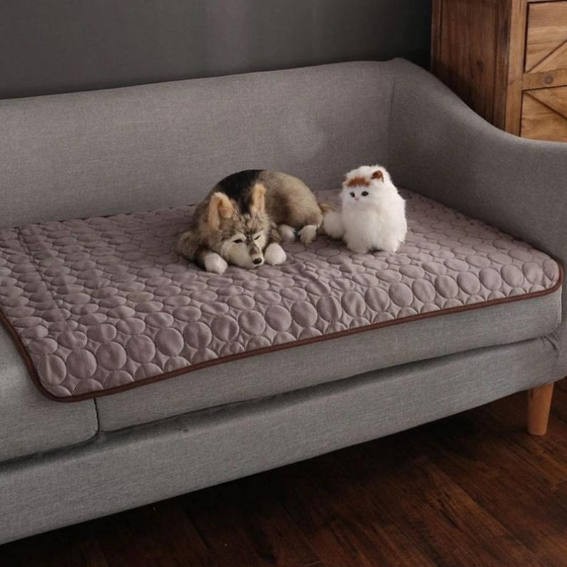 Tapis rafraîchissant pour chat, quatre tailles, quatre coloris, marron