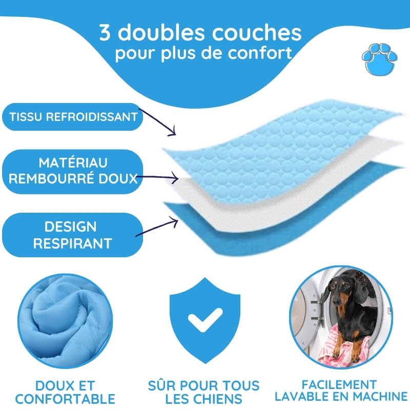 Tapis rafraîchissant pour chien sans eau ni électricité, six tailles