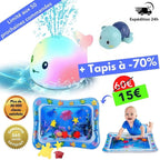 Jouet de bain baleine lumineuse à jet d'eau pour bébé