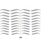 Tatouage sourcils temporaire 4D, résistant à l'eau, neuf formes, noir
