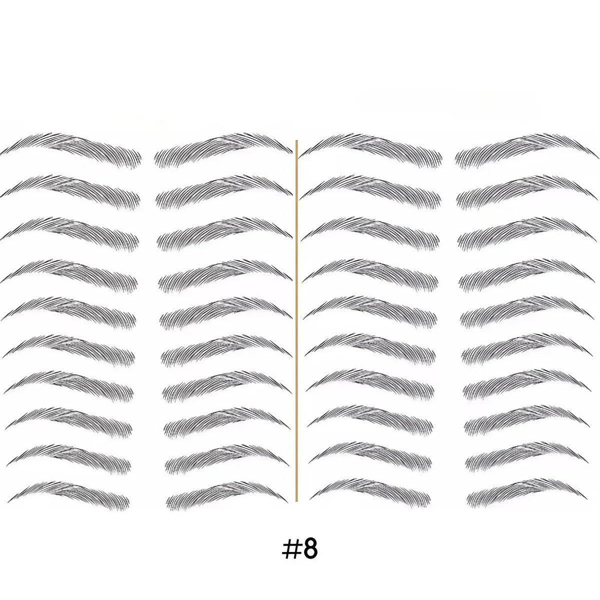 Tatouage sourcils temporaire 4D, résistant à l'eau, neuf formes, noir