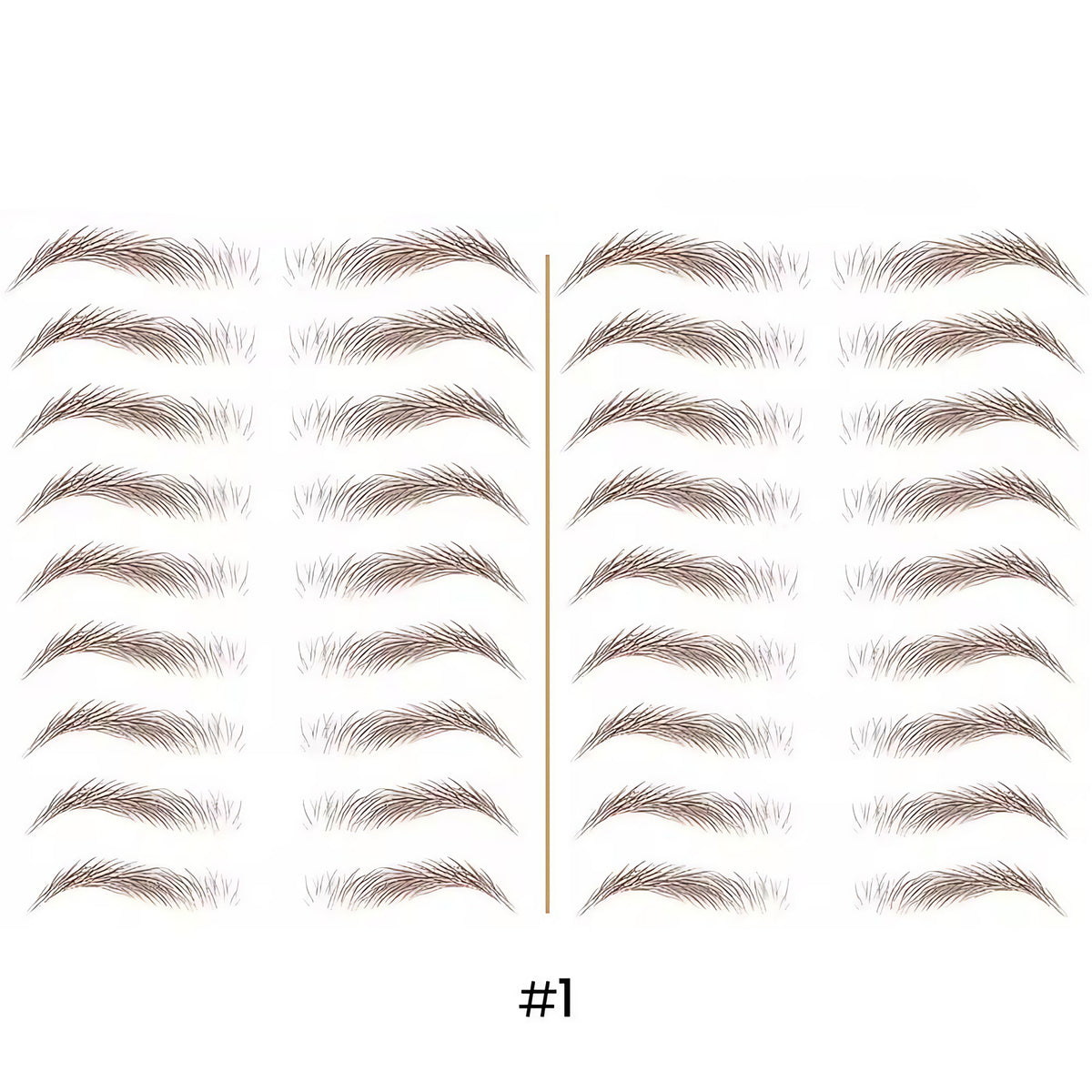 Tatouage sourcils temporaire 4D, résistant à l'eau, neuf formes, marron