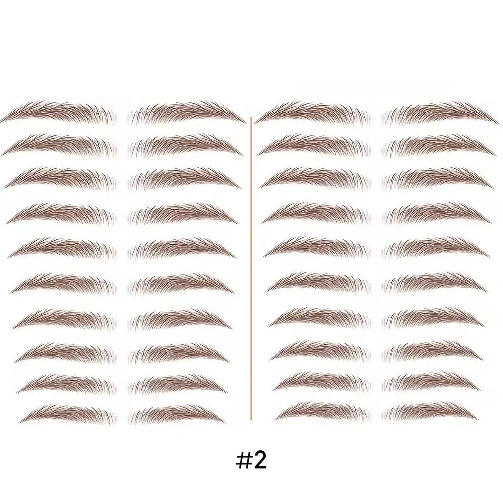 Tatouage sourcils temporaire 4D, résistant à l'eau, neuf formes, marron