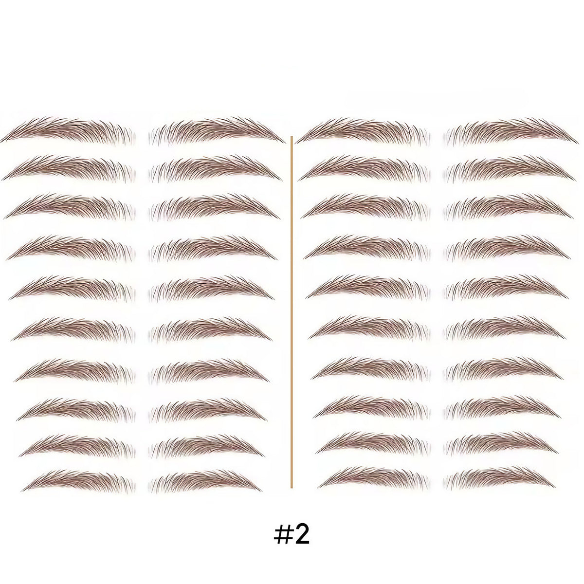 Tatouage sourcils temporaire 4D, résistant à l'eau, neuf formes, marron