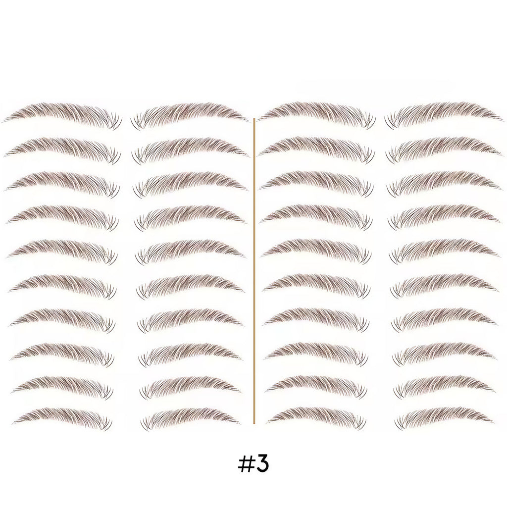 Tatouage sourcils temporaire 4D, résistant à l'eau, neuf formes, marron