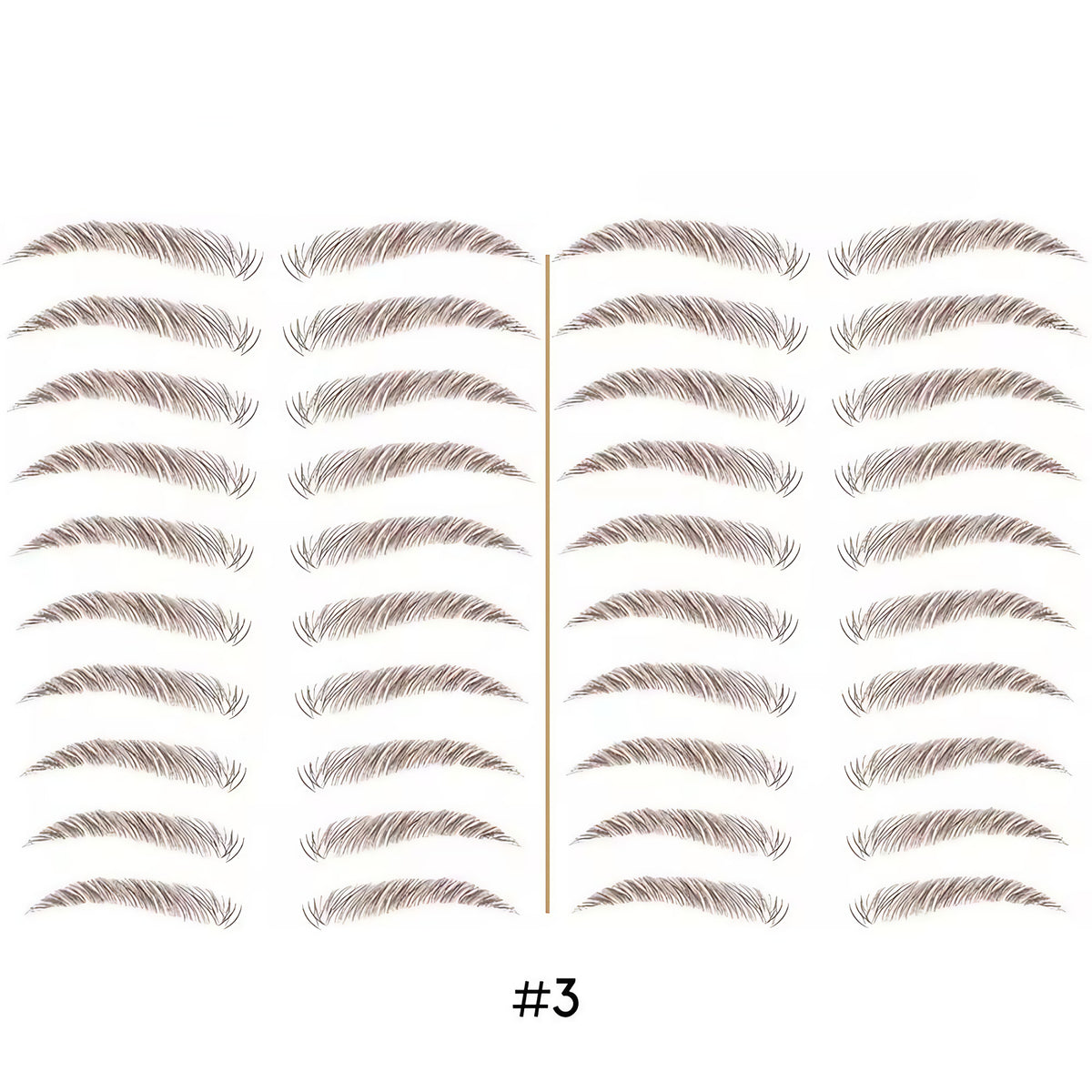 Tatouage sourcils temporaire 4D, résistant à l'eau, neuf formes, marron