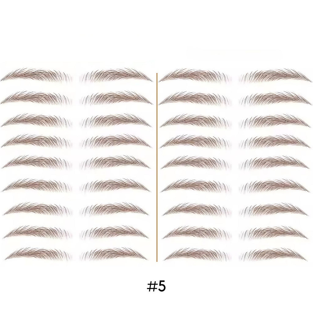 Tatouage sourcils temporaire 4D, résistant à l'eau, neuf formes, marron