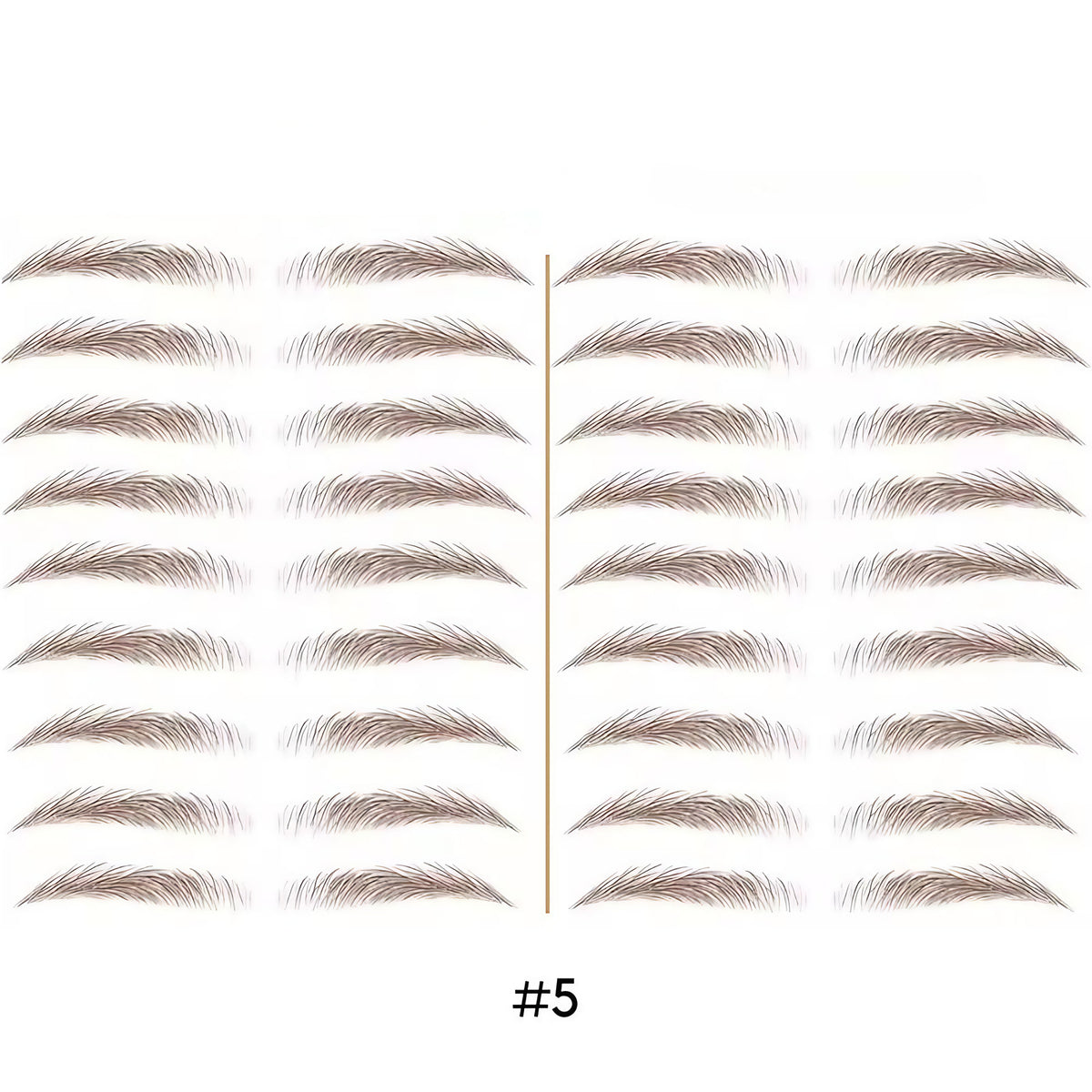 Tatouage sourcils temporaire 4D, résistant à l'eau, neuf formes, marron