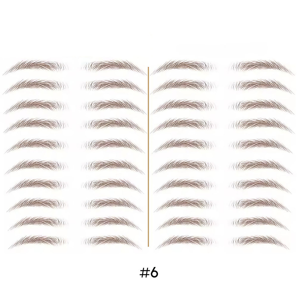 Tatouage sourcils temporaire 4D, résistant à l'eau, neuf formes, marron