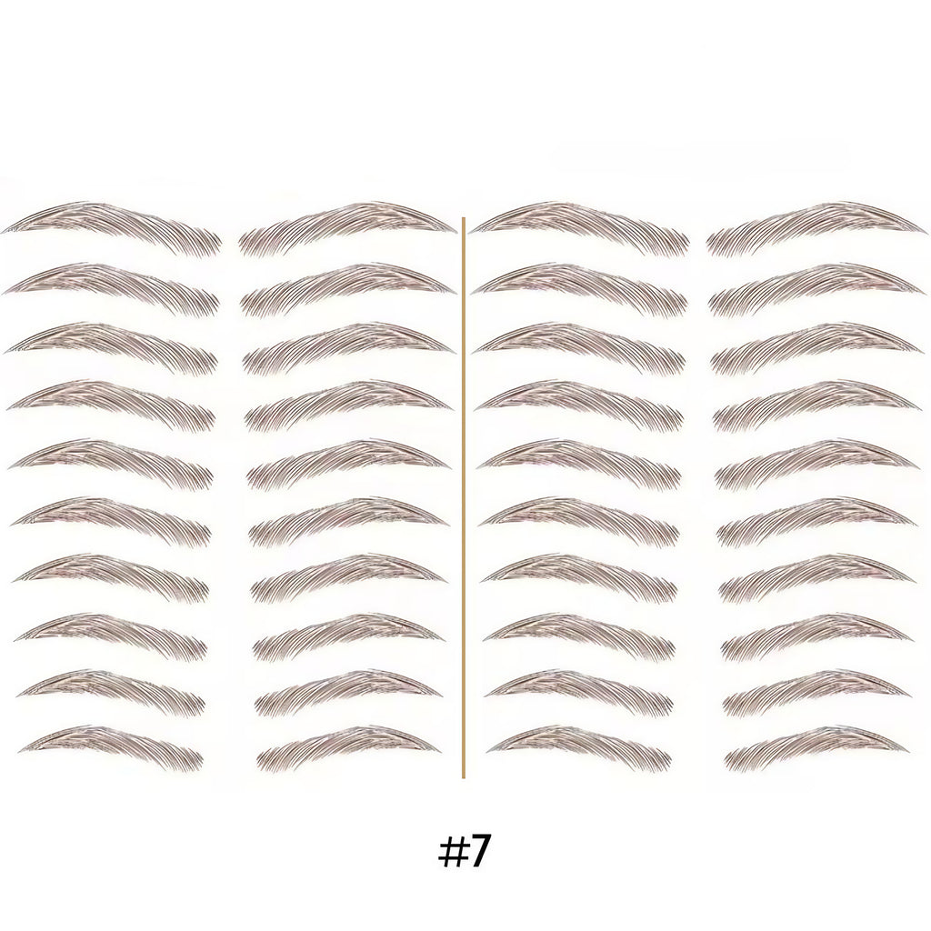 Tatouage sourcils temporaire 4D, résistant à l'eau, neuf formes, marron