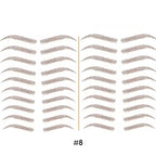 Tatouage sourcils temporaire 4D, résistant à l'eau, neuf formes, marron