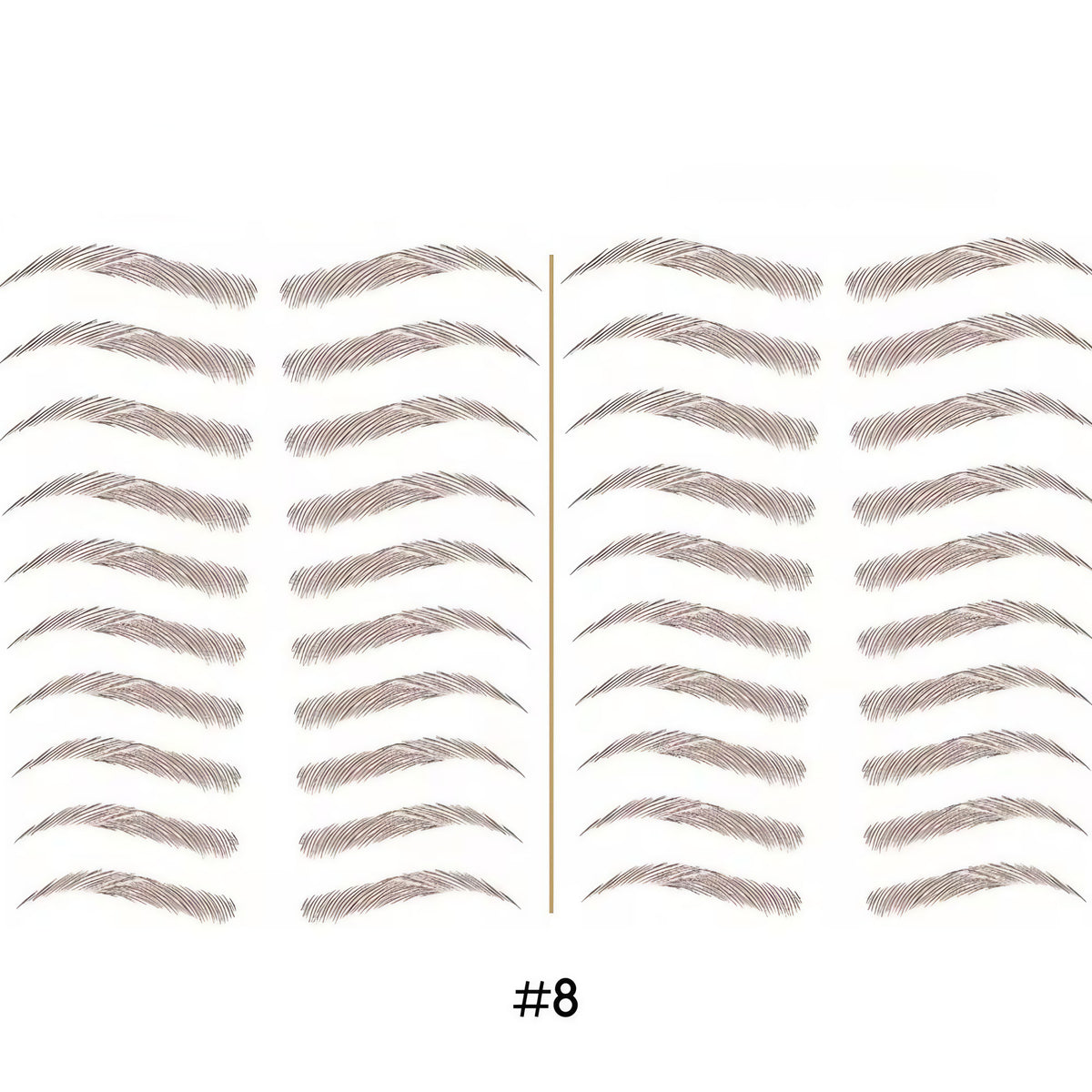 Tatouage sourcils temporaire 4D, résistant à l'eau, neuf formes, marron