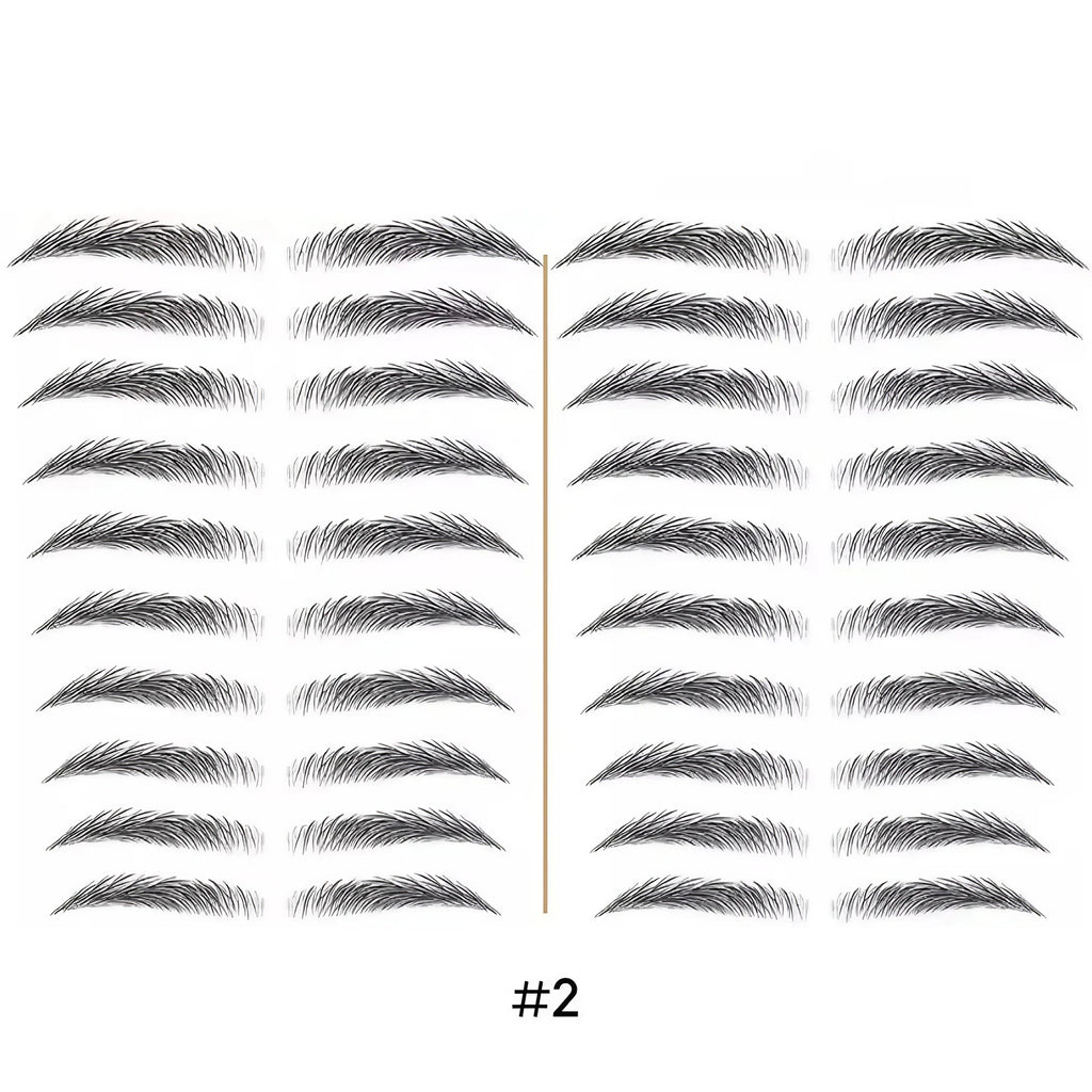 Tatouage sourcils temporaire 4D, résistant à l'eau, neuf formes, noir