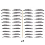 Tatouage sourcils temporaire 4D, résistant à l'eau, neuf formes, noir