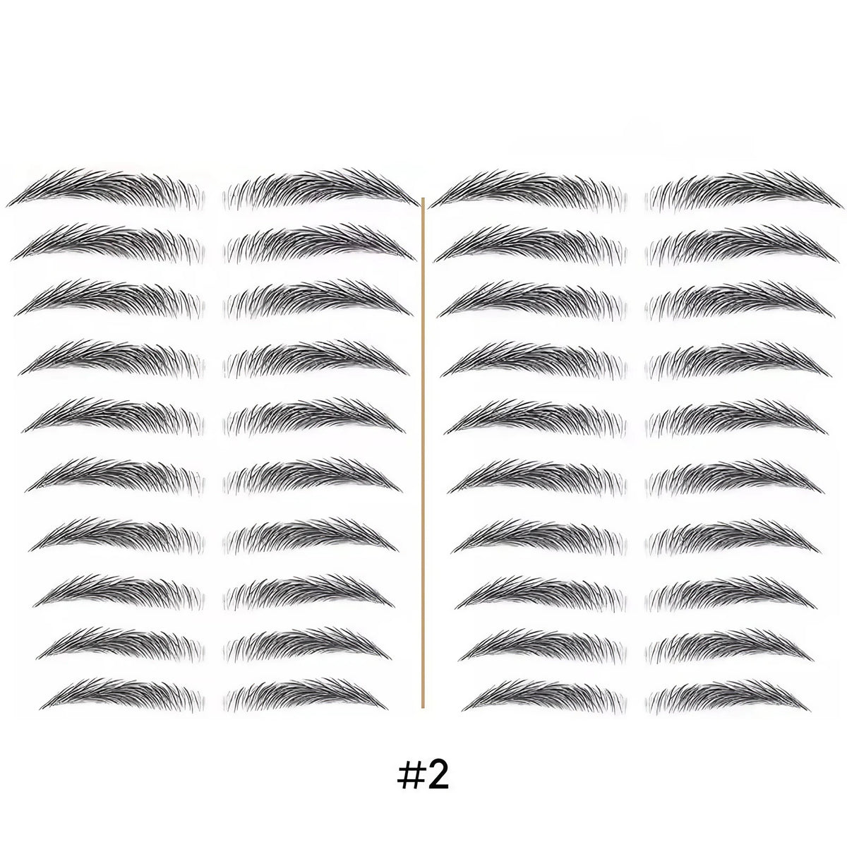 Tatouage sourcils temporaire 4D, résistant à l'eau, neuf formes, noir