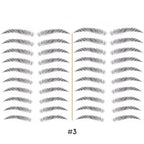 Tatouage sourcils temporaire 4D, résistant à l'eau, neuf formes, noir