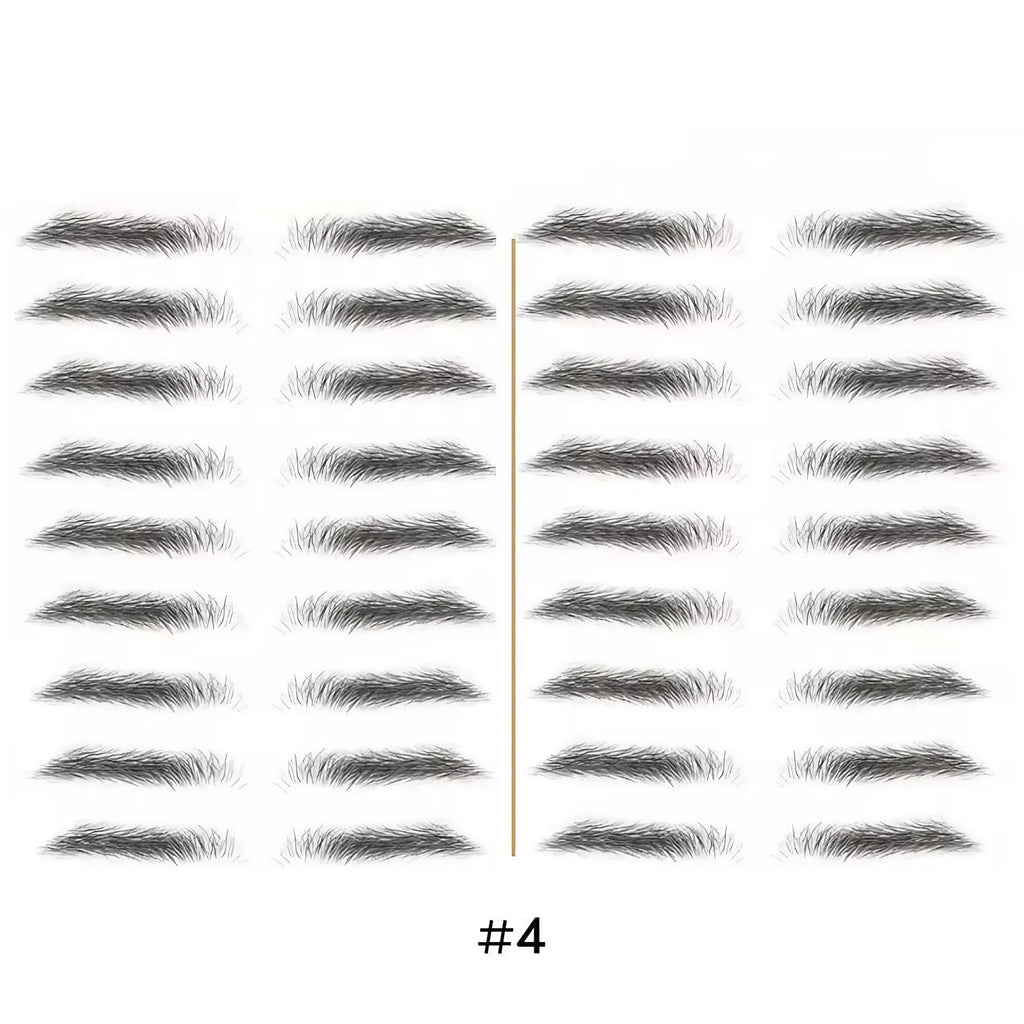 Tatouage sourcils temporaire 4D, résistant à l'eau, neuf formes, noir