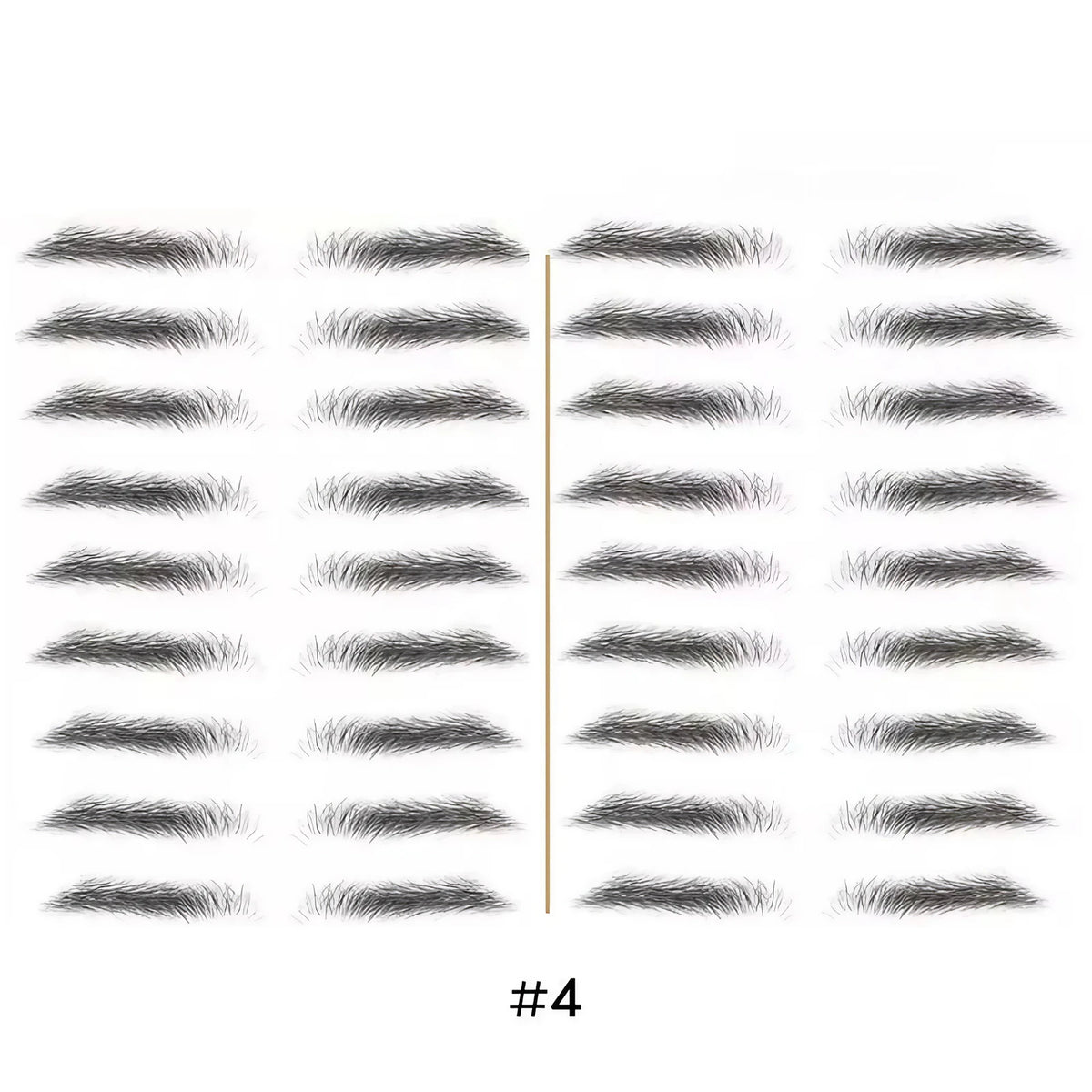 Tatouage sourcils temporaire 4D, résistant à l'eau, neuf formes, noir