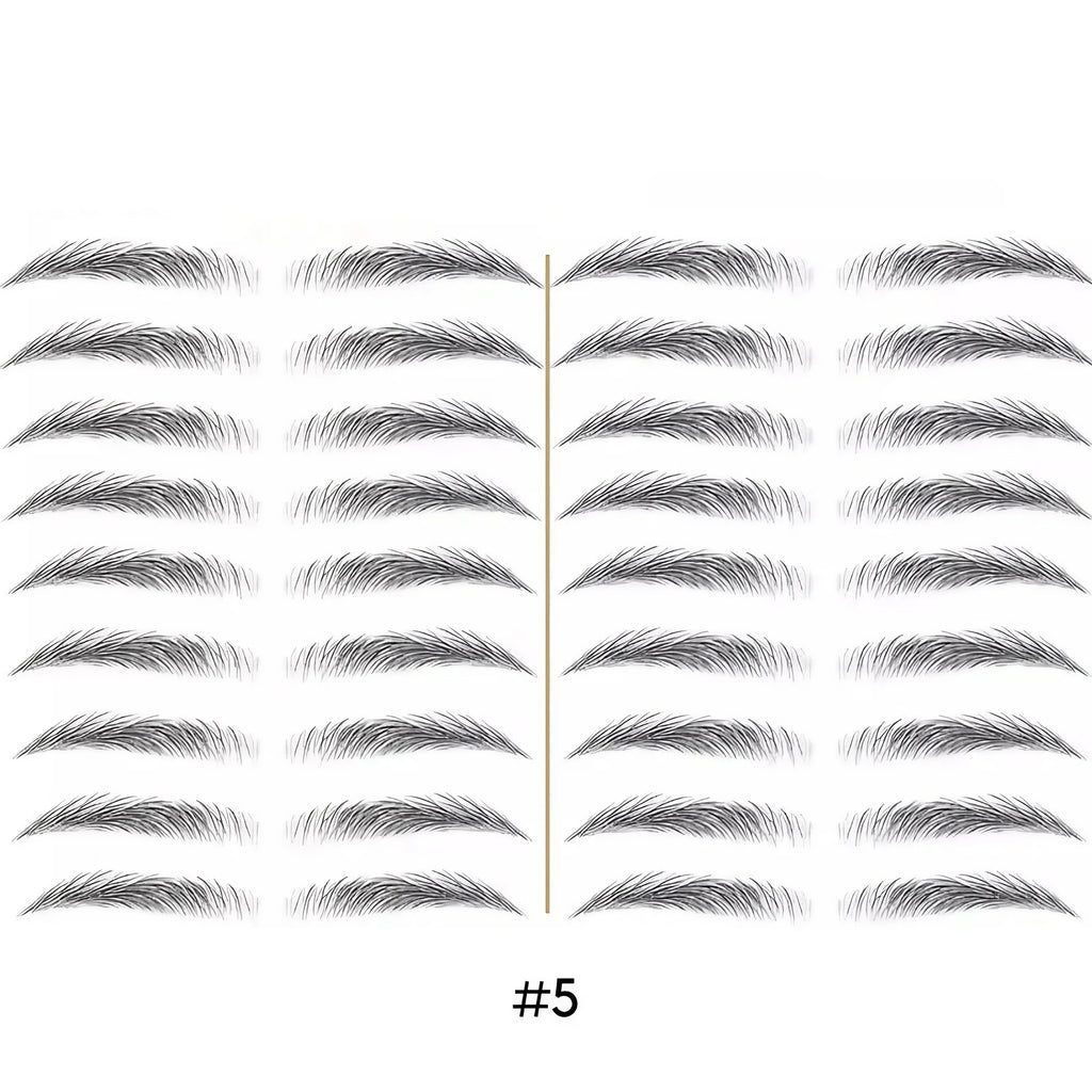 Tatouage sourcils temporaire 4D, résistant à l'eau, neuf formes, noir