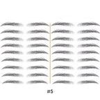 Tatouage sourcils temporaire 4D, résistant à l'eau, neuf formes, noir