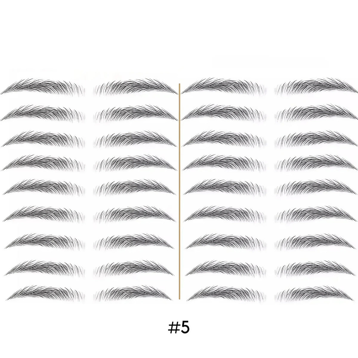 Tatouage sourcils temporaire 4D, résistant à l'eau, neuf formes, noir