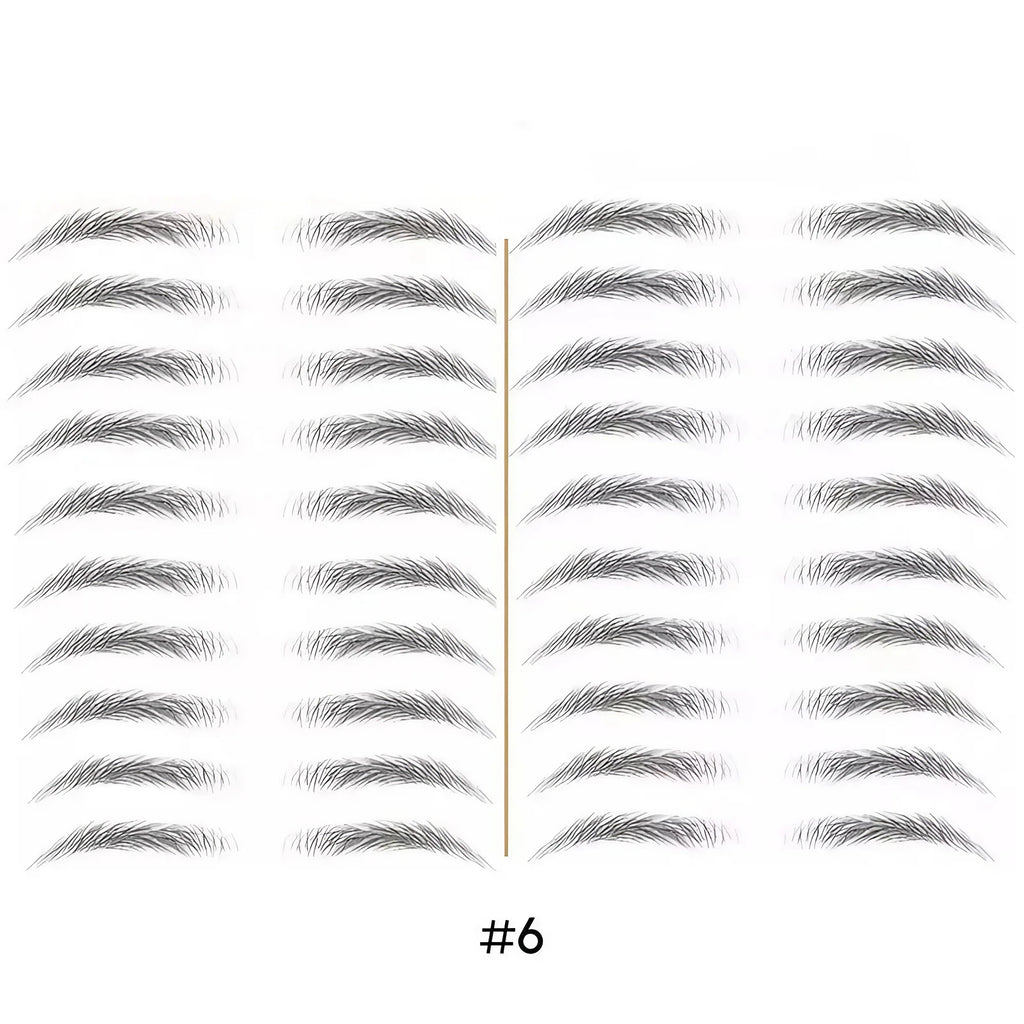 Tatouage sourcils temporaire 4D, résistant à l'eau, neuf formes, noir