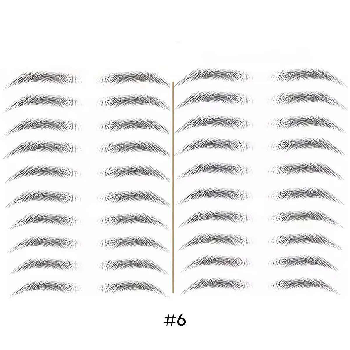 Tatouage sourcils temporaire 4D, résistant à l'eau, neuf formes, noir