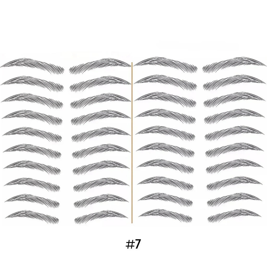 Tatouage sourcils temporaire 4D, résistant à l'eau, neuf formes, noir