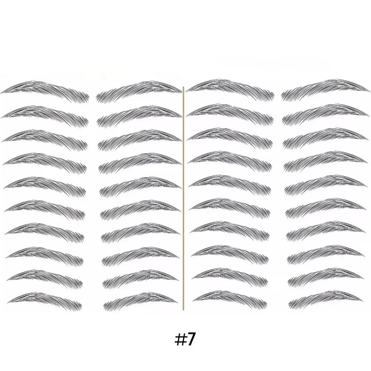 Tatouage sourcils temporaire 4D, résistant à l'eau, neuf formes, noir