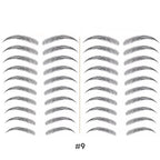 Tatouage sourcils temporaire 4D, résistant à l'eau, neuf formes, noir