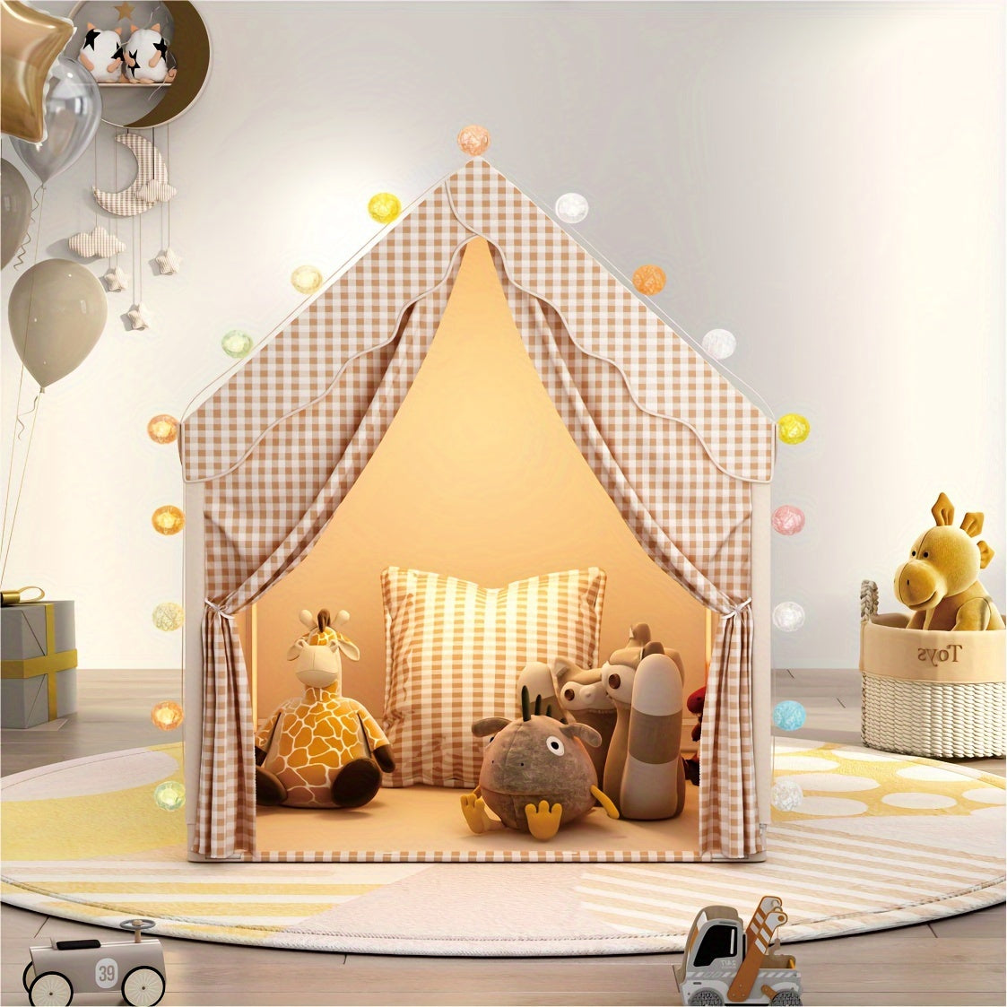 Tente château pour enfant en polyester, structure PVC, dès 3 ans