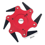 Tête de débroussailleuse à 6 lames en acier, 245 mm de diamètre