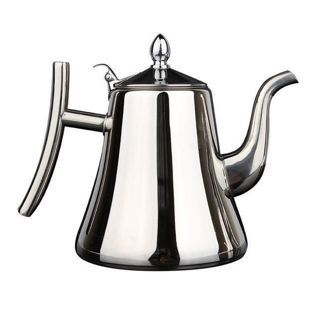 Théière bouilloire en acier inoxydable avec filtre, 1 L ou 1,5 L